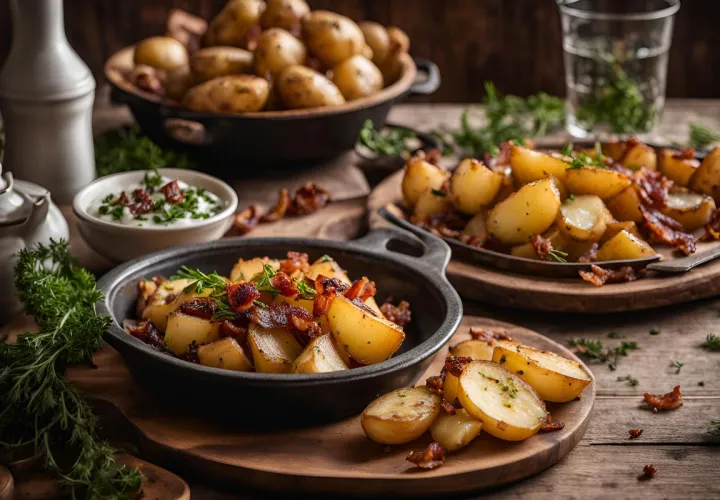 Recette Poêlée de pomme de terre aux lardons et oignons Actifry | Herta